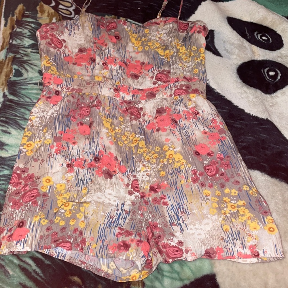 Grey floral romper